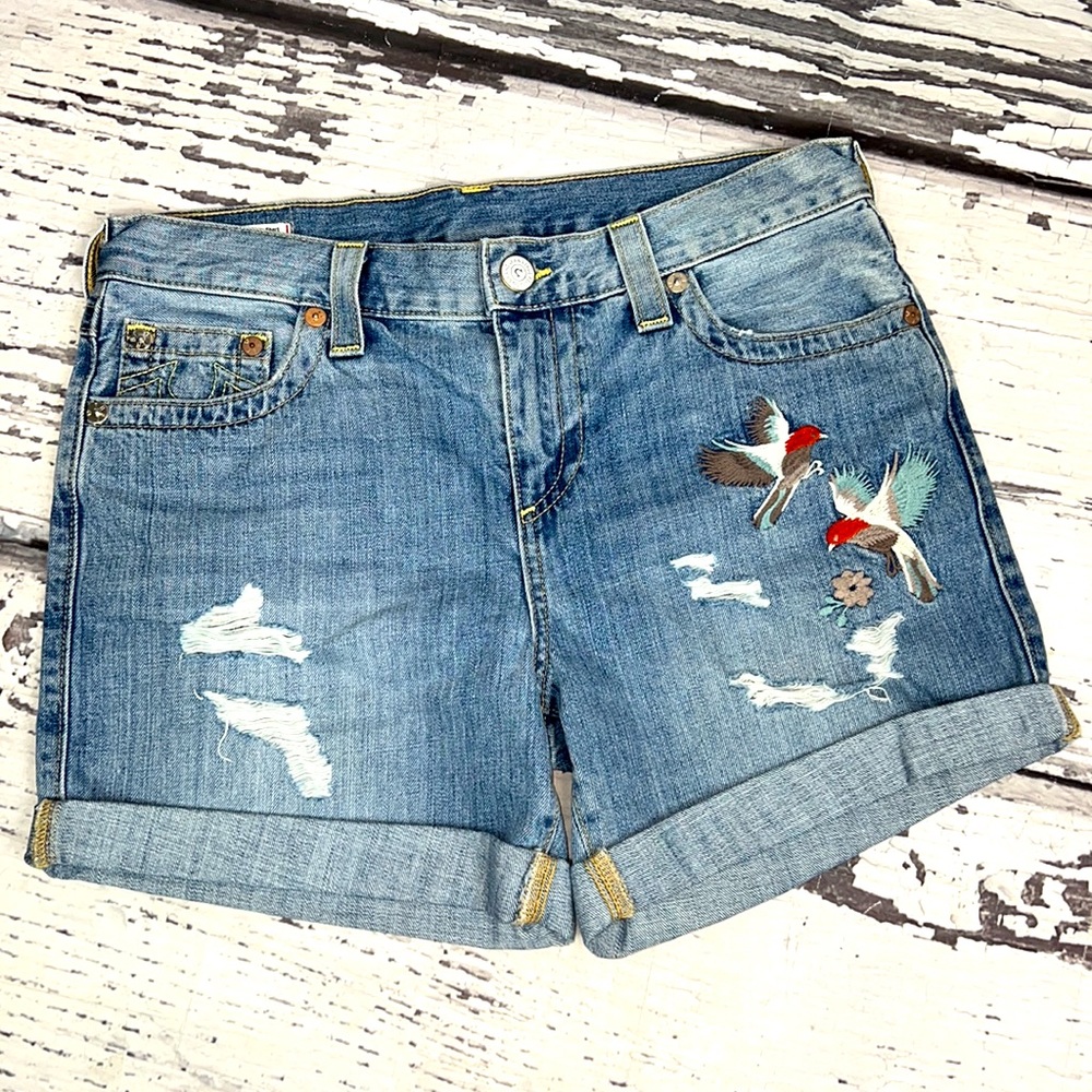 True Religion - JAYDE EMBROIDERED WOMENS SHORT - Size 27